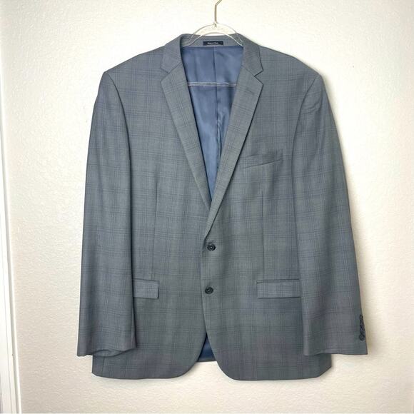 EGARA Men's Gray Plaid Blazer Size 50L - Picture 1 of 11